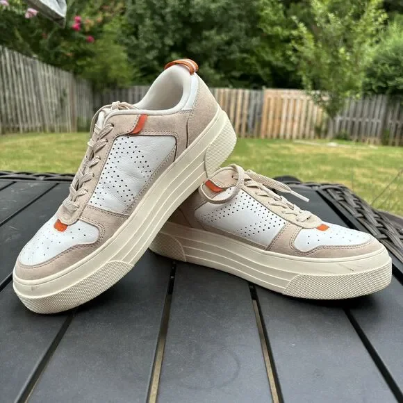 Le TIGRE Midtown Platform Sneaker Size TW-MIDTOWN LO 1977 Beige Orange